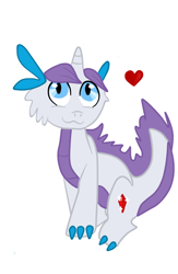 Size: 512x784 | Tagged: safe, artist:cat4lyst, artist:coyoterainbow, imported from derpibooru, oc, oc only, oc:gem, dracony, hybrid, colored, heart, interspecies, interspecies offspring, my little pony genesis, offspring, parent:rarity, parent:spike, parents:sparity, solo