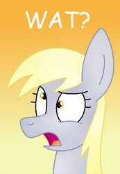 Size: 374x539 | Tagged: safe, artist:floweryfruitfangs, artist:zoruaofepic, deleted from derpibooru, imported from derpibooru, derpy hooves, pegasus, pony, female, mare, reaction image, solo, wat