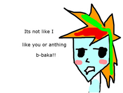 Size: 800x600 | Tagged: safe, imported from derpibooru, rainbow dash, 1000 hours in ms paint, baka, blushing, female, ms paint, solo, tsundere