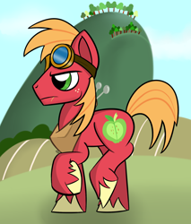 Size: 1700x2000 | Tagged: safe, artist:lamb-of-god-46, imported from derpibooru, big macintosh, earth pony, pony, goggles, male, solo, stallion, sweet apple acres