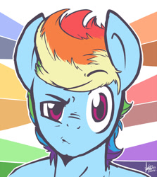 Size: 950x1066 | Tagged: safe, artist:nolycs, imported from derpibooru, rainbow dash, anthro, faic, male, portrait, rainbow blitz, rule 63, solo