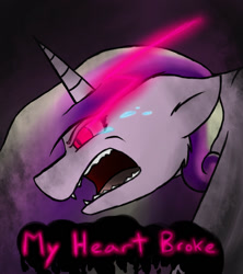 Size: 800x900 | Tagged: dead source, safe, artist:blazewingsthunder, imported from derpibooru, princess cadance, alicorn, pony, angry, female, glowing eyes, heartbreak, immortality blues, mare, nightmare cadance, nightmarified, rage, solo, this will end in tears and/or death, xk-class end-of-the-world scenario