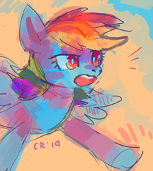 Size: 1247x1400 | Tagged: safe, artist:cherivinca, imported from derpibooru, rainbow dash, pegasus, pony, female, mare, open mouth, solo