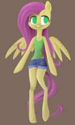 Size: 3464x5736 | Tagged: safe, artist:pinkamenaspy, imported from derpibooru, fluttershy, anthro, pegasus, semi-anthro, arm hooves, clothes, female, pants, solo, tanktop