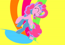 Size: 5775x4021 | Tagged: safe, artist:otakuap, imported from derpibooru, pinkie pie, pony, absurd resolution, bipedal, bright, colorful, eyes closed, eyestrain warning, female, happy, needs more saturation, open mouth, smiling, solo
