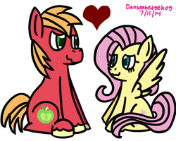 Size: 720x576 | Tagged: safe, artist:dansenhedgehog, imported from derpibooru, big macintosh, fluttershy, earth pony, pony, fluttermac, male, shipping, stallion, straight