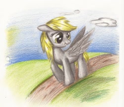 Size: 1559x1348 | Tagged: safe, artist:markk-n-viacka, imported from derpibooru, derpy hooves, pegasus, pony, female, mare, solo, traditional art