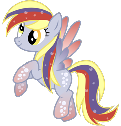 Size: 1900x1968 | Tagged: safe, artist:cloudy glow, artist:cloudyglow, imported from derpibooru, derpy hooves, pegasus, pony, female, flying, mare, rainbow power, rainbow power-ified, simple background, smiling, solo, spread wings, transparent background, vector, xk-class end-of-the-world scenario