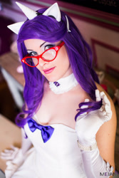 Size: 1867x2800 | Tagged: safe, artist:lucecosplay, imported from derpibooru, rarity, human, choker, clothes, cosplay, evening gloves, glasses, irl, irl human, photo, solo