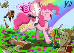 Size: 870x627 | Tagged: safe, artist:chocolatechilla, imported from derpibooru, pinkie pie, castle crashers, pink knight