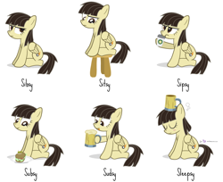 Size: 1056x862 | Tagged: safe, artist:dm29, imported from derpibooru, wild fire, pegasus, pony, blushing, coffee, cup, cute, drunk bubbles, female, food, hurricane of puns, mare, mug, pun, sandwich, sibsy, sipping, sitting, sleeping, solo, stool, submarine sandwich, tongue out, unamused, wild fire is not amused