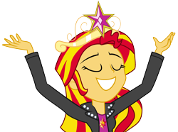 Size: 1794x1337 | Tagged: safe, artist:illumnious, imported from derpibooru, sunset shimmer, equestria girls, equestria girls (movie), element of magic, female, simple background, solo, transparent background, vector