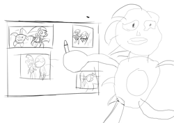 Size: 1691x1200 | Tagged: artist needed, source needed, safe, imported from derpibooru, rainbow dash, crossover, monochrome, sanic, sonic the hedgehog, sonic the hedgehog (series), storyboard