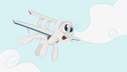 Size: 1280x720 | Tagged: safe, artist:modding madness, imported from derpibooru, oc, oc only, original species, plane pony, pony, flying, myasishchev m-55, plane, solo