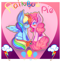 Size: 1000x1000 | Tagged: safe, artist:karsismf97, imported from derpibooru, pinkie pie, rainbow dash, female, lesbian, pinkiedash, shipping