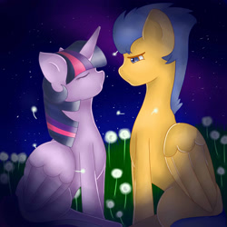 Size: 1024x1024 | Tagged: safe, artist:foreverago2015, imported from derpibooru, flash sentry, twilight sparkle, alicorn, pony, blushing, female, flashlight, male, mare, shipping, straight, twilight sparkle (alicorn)