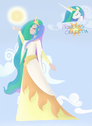 Size: 3815x5222 | Tagged: safe, artist:kaleysia, imported from derpibooru, princess celestia, human, female, humanized, solo