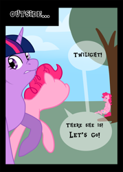 Size: 1100x1540 | Tagged: safe, artist:chubbyjam, imported from derpibooru, pinkie pie, twilight sparkle, earth pony, pony, unicorn, comic:too many pinkie snacks, too many pinkie pies, clone, female, mare, pinkie clone