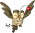 Size: 647x617 | Tagged: safe, artist:zsparkonequus, imported from derpibooru, owlowiscious, bird, moogle, owl, crossover, final fantasy vi, mog the moogle, solo