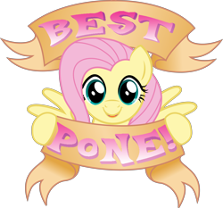 Size: 10000x9336 | Tagged: safe, artist:rune-blad3, imported from derpibooru, fluttershy, absurd resolution, best pony, female, old banner, simple background, solo, transparent background, vector