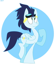 Size: 1024x1197 | Tagged: safe, artist:dizzee-toaster, imported from derpibooru, soarin', backwards cutie mark, male, old cutie mark, simple background, solo, transparent background