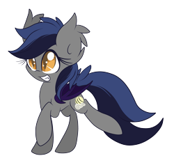 Size: 2635x2500 | Tagged: safe, artist:starlightlore, imported from derpibooru, oc, oc only, oc:echo, bat pony, pony, cute, grin, raised hoof, raised leg, simple background, smiling, solo, squee, transparent background, vector
