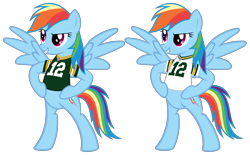 Size: 4100x2550 | Tagged: safe, artist:cheezedoodle96, imported from derpibooru, rainbow dash, pegasus, pony, aaron rodgers, american football, bipedal, clothes, female, green bay packers, jersey, mare, nfl, simple background, solo, transparent background, vector, wisconsin