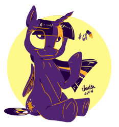 Size: 1000x1072 | Tagged: safe, artist:thraten, imported from derpibooru, twilight sparkle, alicorn, pony, color palette challenge, female, limited palette, mare, solo, twilight sparkle (alicorn), underhoof