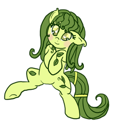 Size: 868x906 | Tagged: safe, artist:moekonya, imported from derpibooru, oc, oc only, oc:nature, earth pony, pony, plant, solo