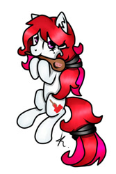 Size: 300x450 | Tagged: safe, artist:hornets-n-tribes, imported from derpibooru, oc, oc only, earth pony, pony, fondue drizzle, hairband, solo, spoon