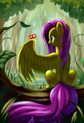 Size: 1950x2850 | Tagged: safe, artist:grennadder, imported from derpibooru, fluttershy, female, forest, solo