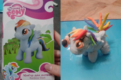 Size: 909x604 | Tagged: safe, imported from derpibooru, rainbow dash, clay, expectation vs reality, figure, kill me, masterpiece, nailed it, photo, russian, you tried