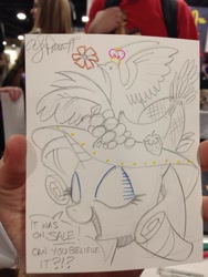 Size: 852x1136 | Tagged: safe, artist:andypriceart, imported from derpibooru, rarity, bird, banana, female, fruit, hat, monochrome, pineapple, solo, speech bubble, strawberry, traditional art