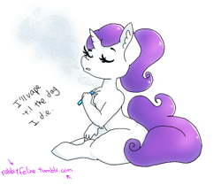 Size: 623x520 | Tagged: safe, artist:bunnycat, imported from derpibooru, rarity, anthro, unguligrade anthro, 30 minute art challenge, alternate hairstyle, cigarette, electronic cigarette, female, sassy, smoking, solo, vape, vaping, vapor