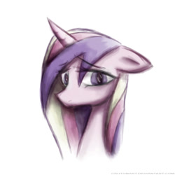 Size: 1000x1000 | Tagged: safe, artist:crutonart, imported from derpibooru, princess cadance, female, lonely, sad, simple background, solo