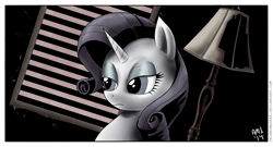 Size: 3158x1703 | Tagged: safe, artist:prinnywesker, imported from derpibooru, rarity, female, noir, solo