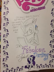 Size: 768x1024 | Tagged: safe, artist:andypriceart, imported from derpibooru, rarity, female, solo, traditional art