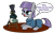 Size: 1358x844 | Tagged: safe, artist:hip-indeed, imported from derpibooru, maud pie, rocky, dialogue, female, hat, monocle, monocle and top hat, moustache, solo, top hat