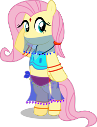 Size: 3911x5146 | Tagged: safe, artist:bigdream64, imported from derpibooru, fluttershy, pony, belly button, belly dancer, bipedal, female, harem outfit, midriff, simple background, solo, transparent background, vector