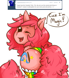 Size: 800x900 | Tagged: safe, artist:tiki-sama, imported from derpibooru, oc, oc only, oc:tiki, butt, freckles, looking at you, plot, solo, tumblr, wink