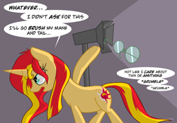 Size: 1280x889 | Tagged: safe, artist:miroslav46, imported from derpibooru, sunset shimmer, pony, unicorn, female, glasses, solo, sunset shimmer hates you, tumblr