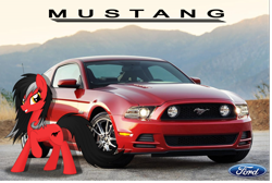 Size: 1024x688 | Tagged: safe, artist:farminilla, imported from derpibooru, pony, car, ford, mustang, ponified, solo