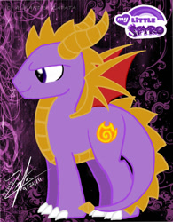 Size: 900x1152 | Tagged: safe, artist:srs17, imported from derpibooru, dracony, hybrid, ponified, solo, spyro the dragon, spyro the dragon (series)