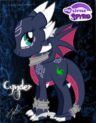 Size: 900x1151 | Tagged: safe, artist:srs17, imported from derpibooru, dracony, hybrid, cute, cynder, ponified, solo, spyro the dragon, spyro the dragon (series), the legend of spyro