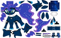 Size: 4070x2555 | Tagged: safe, artist:eljoeydesigns, imported from derpibooru, princess luna, belly button, papercraft, paperpony