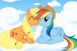 Size: 2400x1600 | Tagged: safe, artist:whitegamma, imported from derpibooru, applejack, rainbow dash, appledash, female, lesbian, shipping