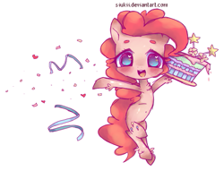 Size: 699x535 | Tagged: safe, artist:siukii, imported from derpibooru, pinkie pie, cake, female, skinny, solo