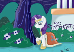 Size: 2480x1748 | Tagged: safe, artist:bigmackintosh, imported from derpibooru, rarity, canterlot, clothes, dress, female, print, solo