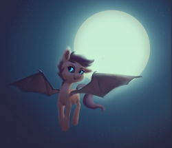 Size: 1645x1413 | Tagged: safe, artist:verrmont, imported from derpibooru, scootaloo, bat pony, pony, bat ponified, female, moon, night, race swap, scootabat, solo