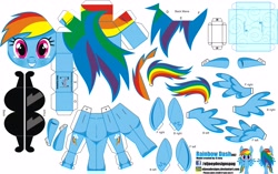 Size: 4046x2534 | Tagged: safe, artist:eljoeydesigns, imported from derpibooru, rainbow dash, belly button, blushing, glasses, papercraft, paperpony